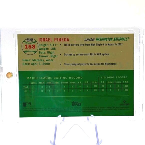 Israel Pineda #153 Topps Chrome Rose Gold Speckled Refractor #153 2023 SP /75 - Picture 6 of 6